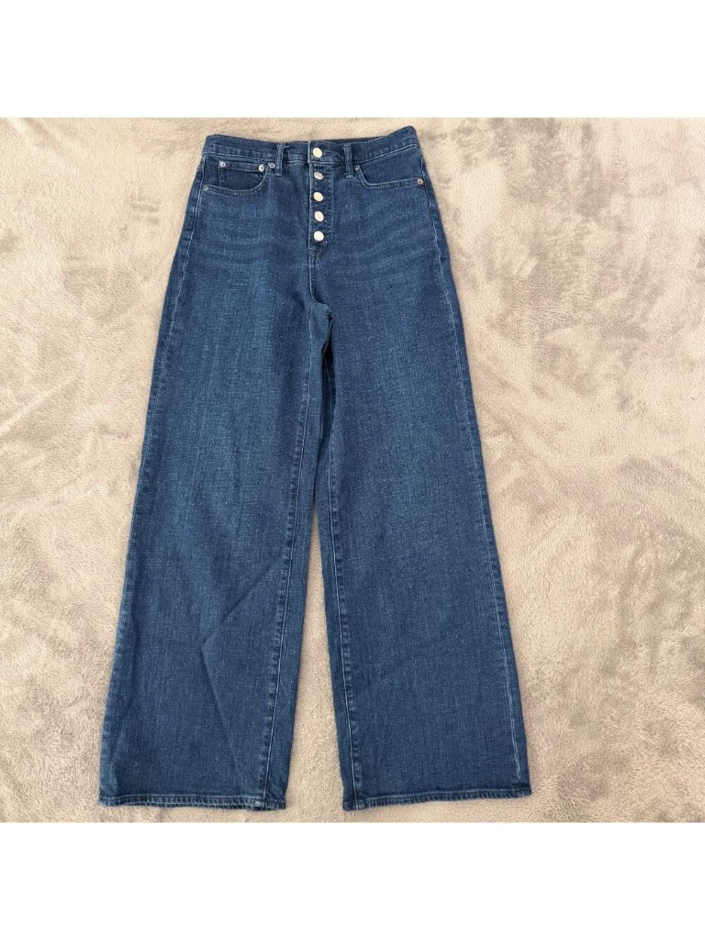 Gap High Rise Wide Leg Button Fly Jeans Womens size 4 Tall Long 27